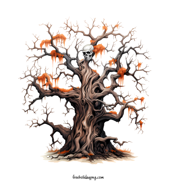 Transparent Halloween Halloween Tree skeleton spooky for Halloween Tree for Halloween