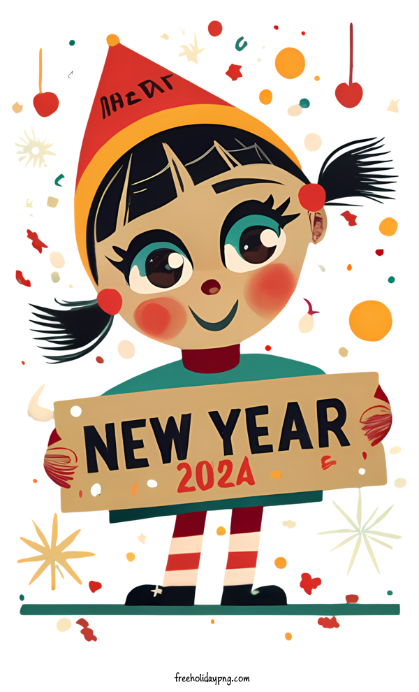 Transparent New Year Happy New Year 2024 happy new year girl for Happy New Year 2024 for New Year