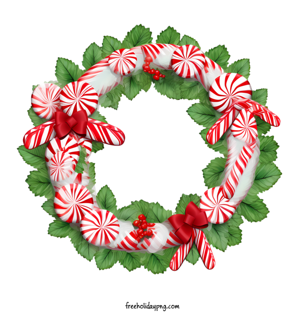 Transparent Christmas Christmas Wreath candy cane wreath for Christmas Wreath for Christmas