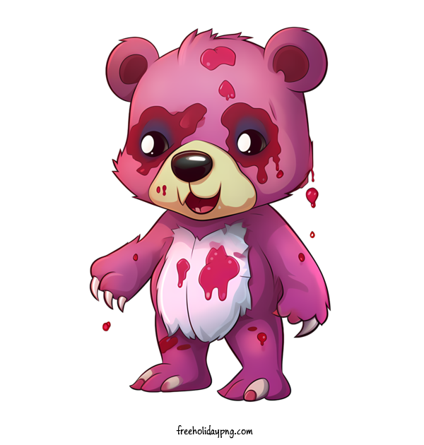 Transparent halloween zombie bear pink for zombie for Halloween