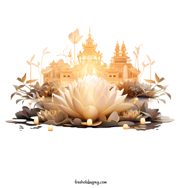 Transparent Loy Krathong Happy Loy Krathong pagoda lotus for Happy Loy Krathong for Loy Krathong