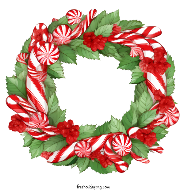 Transparent Christmas Christmas Wreath wreath red and green candy canes for Christmas Wreath for Christmas