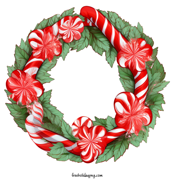 Transparent Christmas Christmas Wreath candy cane wreath for Christmas Wreath for Christmas