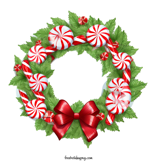 Transparent Christmas Christmas Wreath candy cane wreath holiday decorations for Christmas Wreath for Christmas