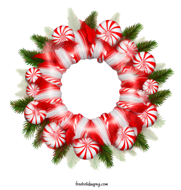 Transparent Christmas Christmas Wreath candy canes red and white stripes for Christmas Wreath for Christmas