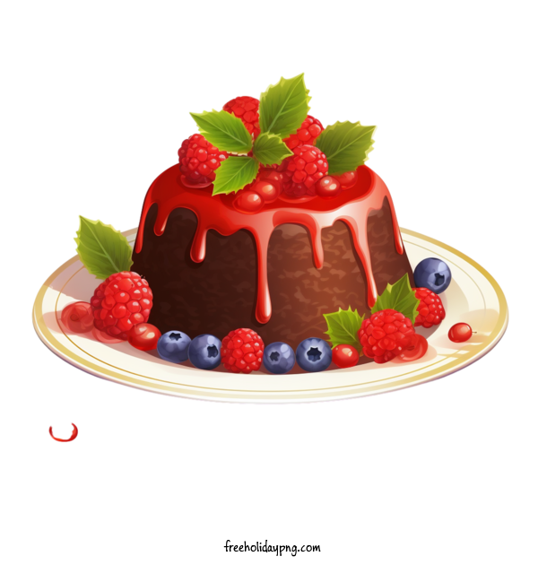 Transparent Christmas Christmas pudding chocolate cake strawberries for Christmas pudding for Christmas