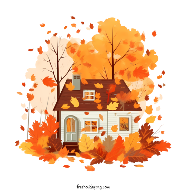 Transparent Thanksgiving Autumn House house leaves for Autumn House for Thanksgiving