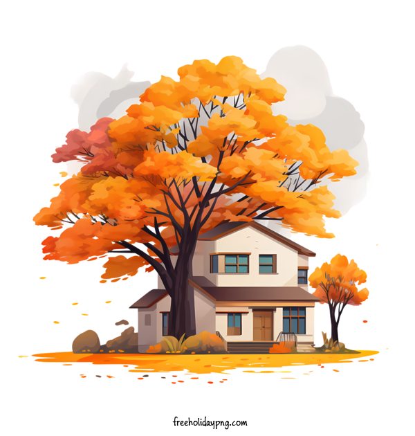 Transparent Thanksgiving Autumn House autumn tree for Autumn House for Thanksgiving