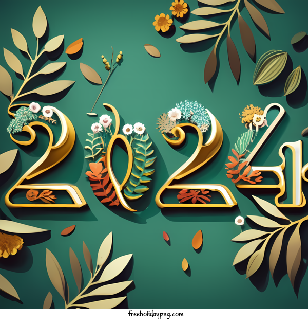 Transparent New Year Happy New Year 2024 Numbers Year for Happy New Year 2024 for New Year