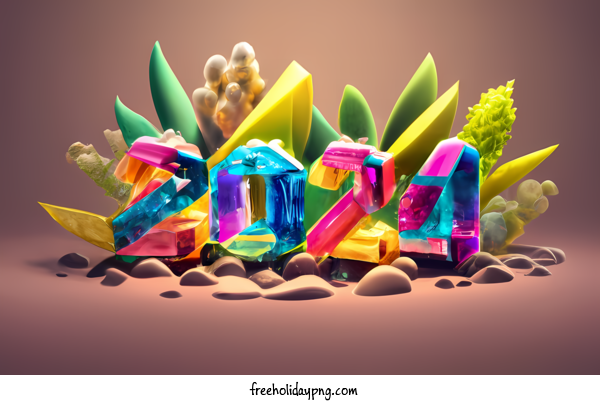 Transparent New Year Happy New Year 2024 Colorful Numbers for Happy New Year 2024 for New Year