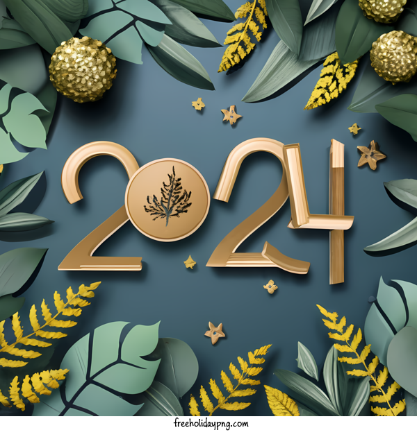 Transparent New Year Happy New Year 2024 gold papercut for Happy New Year 2024 for New Year