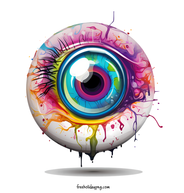 Transparent Halloween Halloween Eyeball Colorful Abstract for Halloween Eyeball for Halloween