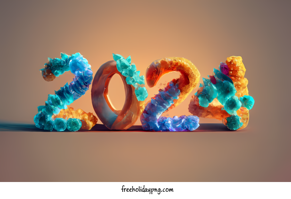 Transparent New Year Happy New Year 2024 Numbers Cool for Happy New Year 2024 for New Year