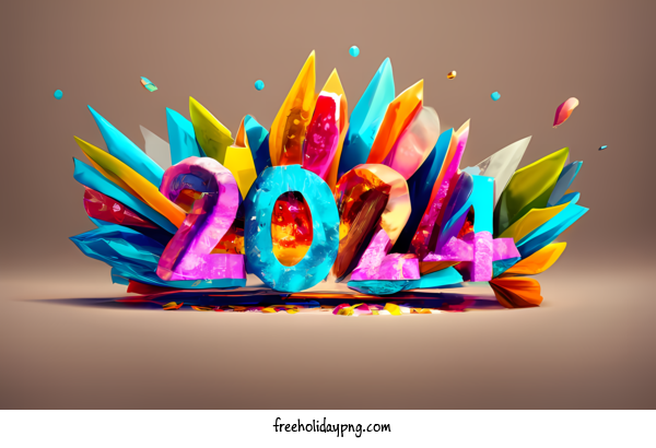 Transparent New Year Happy New Year 2024 number digital art for Happy New Year 2024 for New Year
