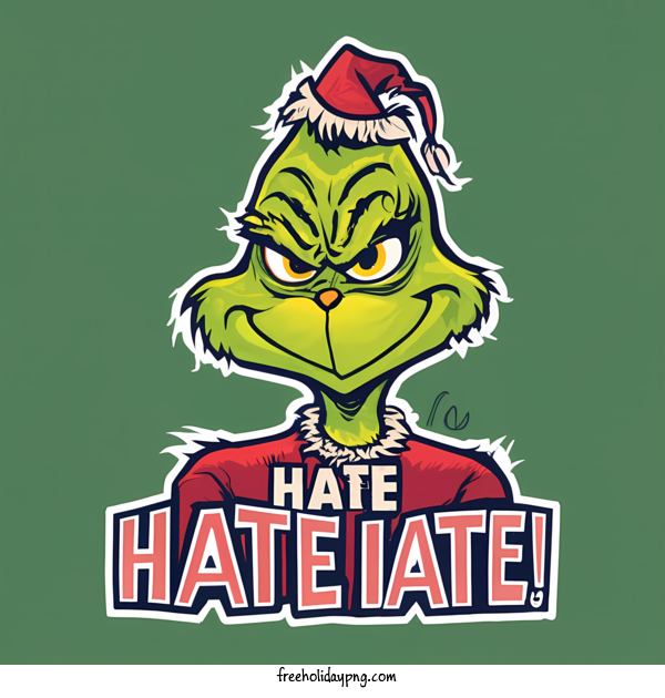 Transparent Christmas Grinch hate santa for Grinch for Christmas