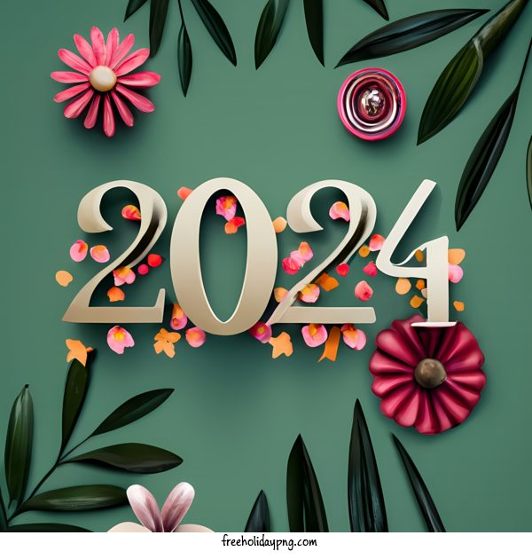 Transparent New Year Happy New Year 2024 calendar numbers for Happy New Year 2024 for New Year