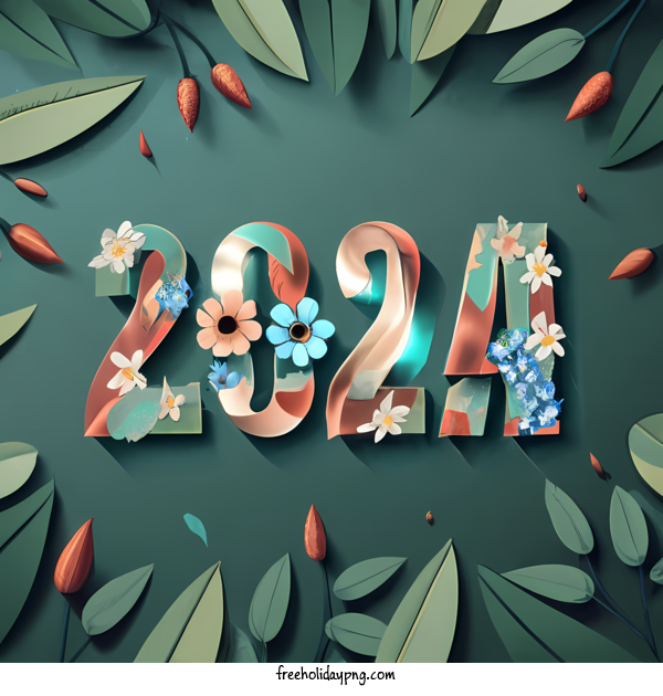 Transparent New Year Happy New Year 2024 number typography for Happy New Year 2024 for New Year