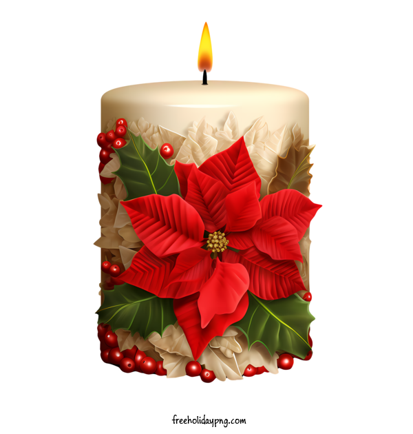 Transparent Christmas Christmas Candle candy cane poinsettia for Christmas Candle for Christmas