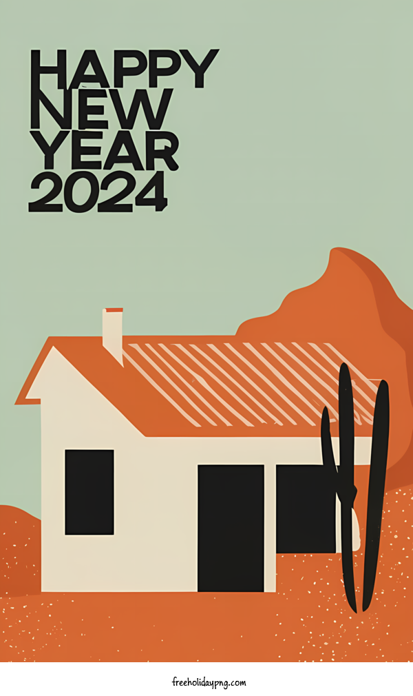 Transparent New Year Happy New Year 2024 house cactus for Happy New Year 2024 for New Year