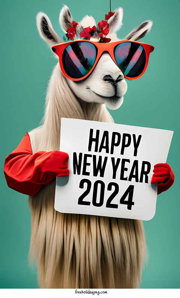 Transparent New Year Happy New Year 2024 happy new year 2023 llama for Happy New Year 2024 for New Year