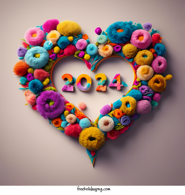 Transparent New Year Happy New Year 2024 birthday heart for Happy New Year 2024 for New Year