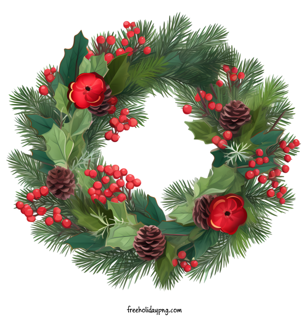 Transparent Christmas Christmas Wreath holly berries for Christmas Wreath for Christmas