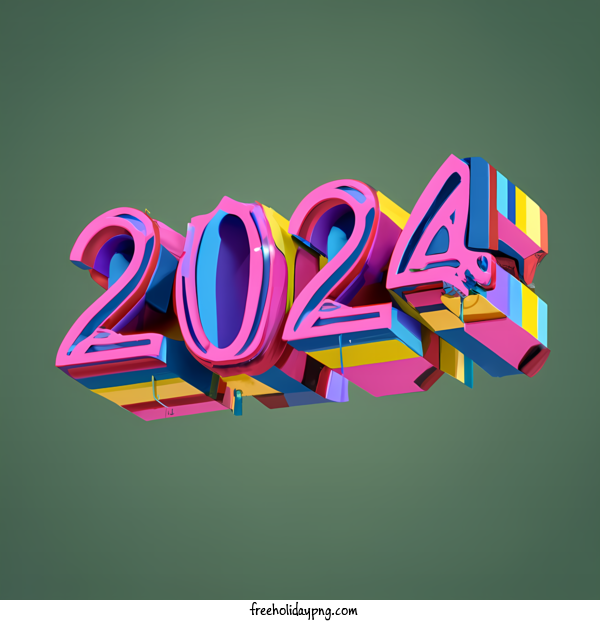 Transparent New Year Happy New Year 2024 colorful abstract for Happy New Year 2024 for New Year