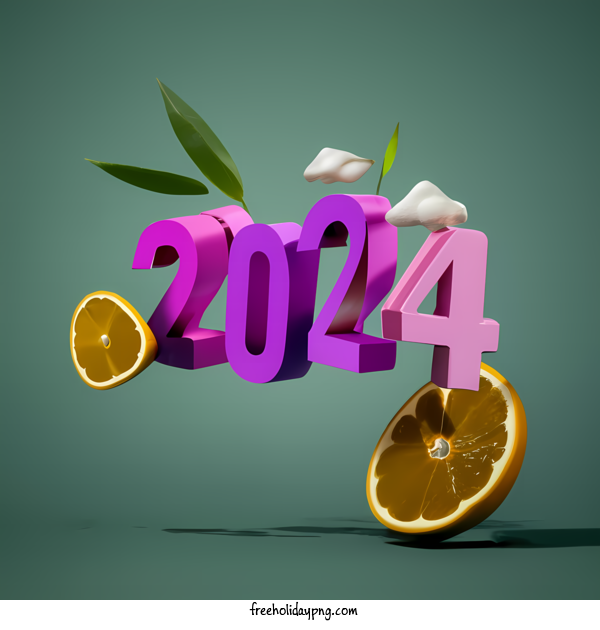 Transparent New Year Happy New Year 2024 3D image Digital art for Happy New Year 2024 for New Year