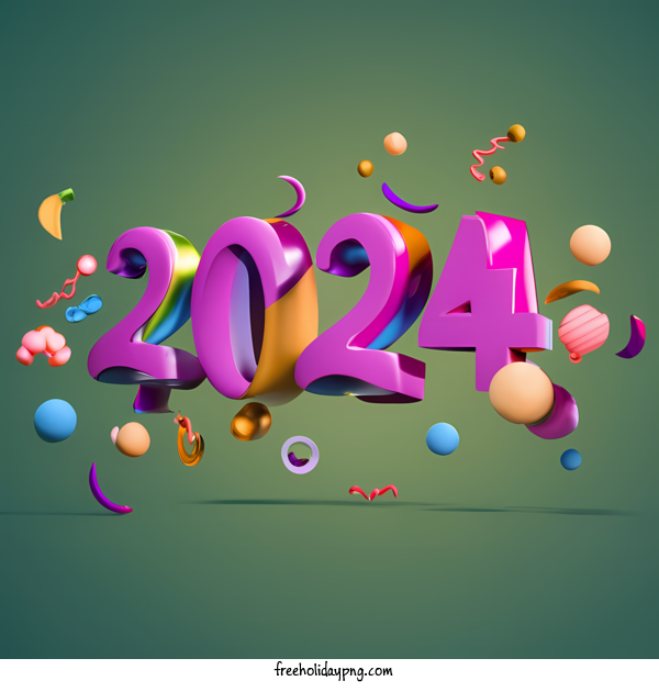 Transparent New Year Happy New Year 2024 3D illustration new year for Happy New Year 2024 for New Year