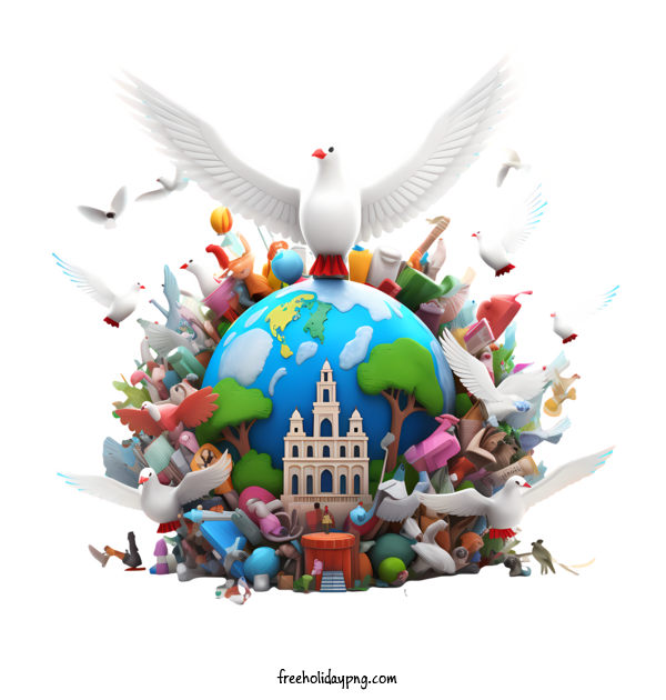 Transparent International Day of Peace World Peace Day earth dove for World Peace Day for International Day Of Peace