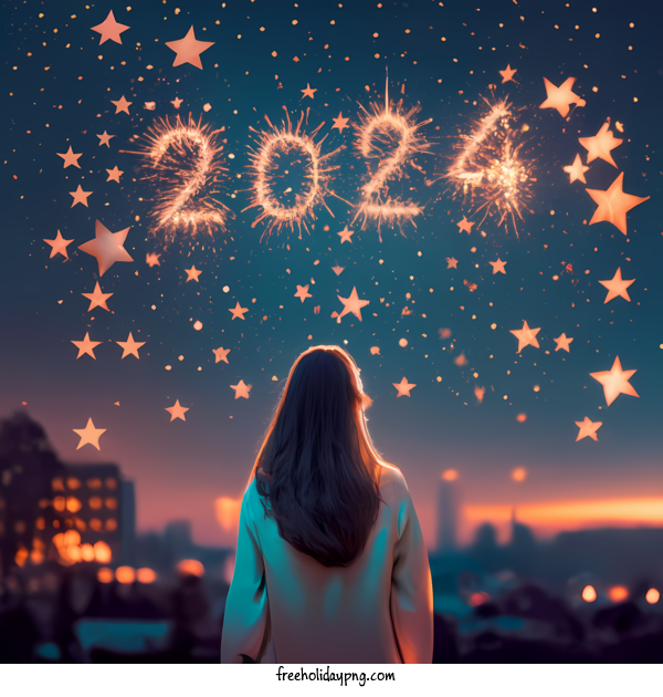 Transparent New Year Happy New Year 2024 woman girl for Happy New Year 2024 for New Year