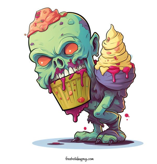 Transparent halloween zombie Zombie Ice Cream for zombie for Halloween