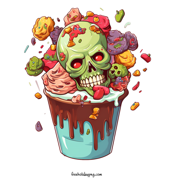 Transparent halloween zombie ice cream dessert for zombie for Halloween