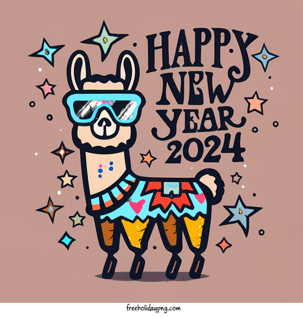 Transparent New Year Happy New Year 2024 happy new year llama for Happy New Year 2024 for New Year