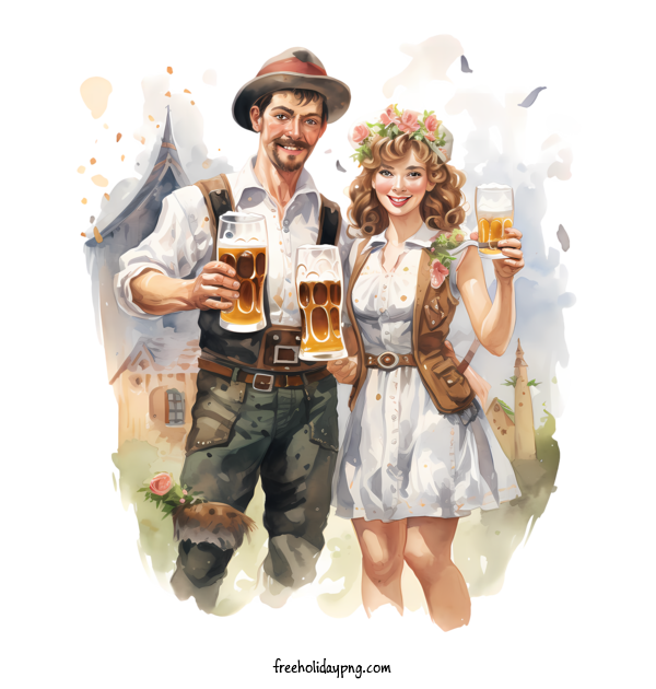 Transparent Oktoberfest Beer Festival Oktoberfest couple beer for Beer Festival Oktoberfest for Oktoberfest