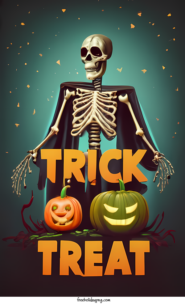Transparent Halloween Trick Or Treat Skeleton pumpkin for Trick Or Treat for Halloween