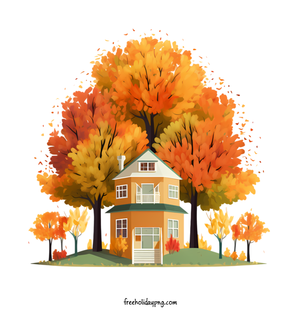 Transparent Thanksgiving Autumn House house tree for Autumn House for Thanksgiving