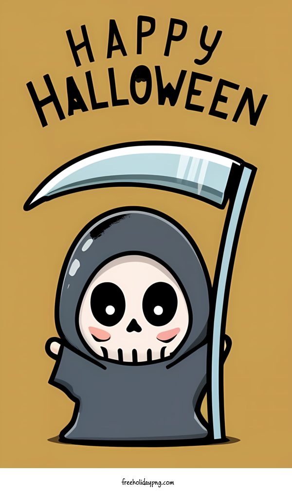 Transparent Halloween Happy Halloween skeleton grim reaper for Happy Halloween for Halloween