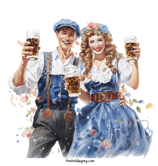 Transparent Oktoberfest Beer Festival Oktoberfest bavarian costume couple for Beer Festival Oktoberfest for Oktoberfest