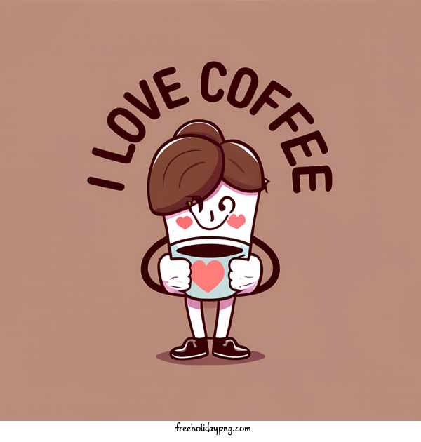 Transparent Coffee Day International Coffee Day love coffee cartoon character for International Coffee Day for Coffee Day