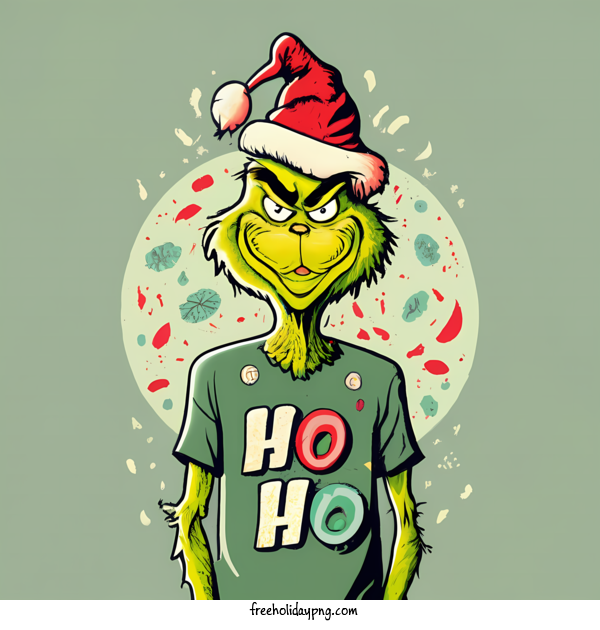 Transparent Christmas Grinch santa hat grinning for Grinch for Christmas
