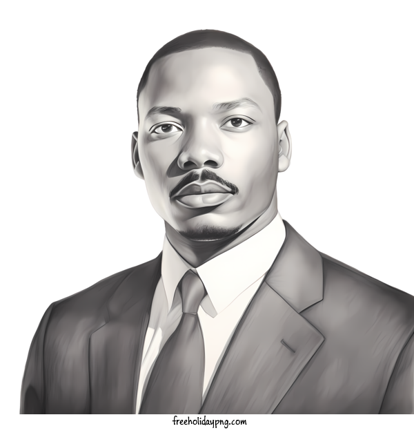 Transparent Martin Luther King Jr. Day MLK Day martin luther king black and white portrait for MLK Day for Martin Luther King Jr Day