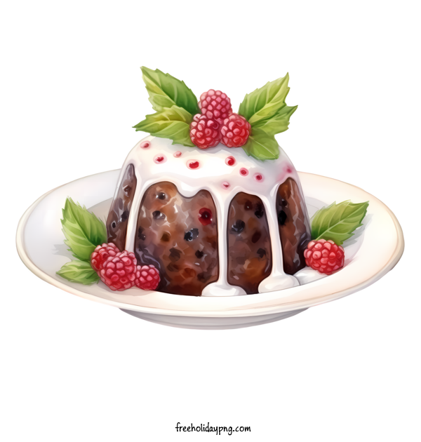 Transparent Christmas Christmas Pudding berries dessert for Christmas Pudding for Christmas