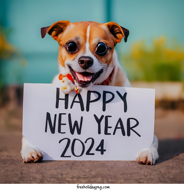 Transparent New Year Happy New Year 2024 happy new year 2023 dog with sunglasses for Happy New Year 2024 for New Year
