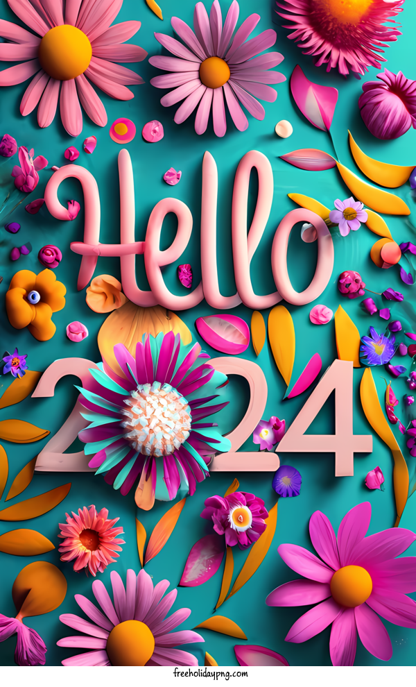 Transparent New Year Happy New Year 2024 happy new year flowers for Happy New Year 2024 for New Year
