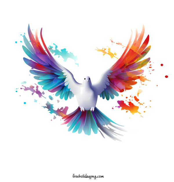 Transparent International Day of Peace World Peace Day dove colorful for World Peace Day for International Day Of Peace