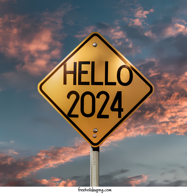 Transparent New Year Happy New Year 2024 hello 2023 road sign for Happy New Year 2024 for New Year