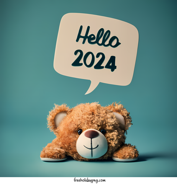 Transparent New Year Happy New Year 2024 hello bear for Happy New Year 2024 for New Year