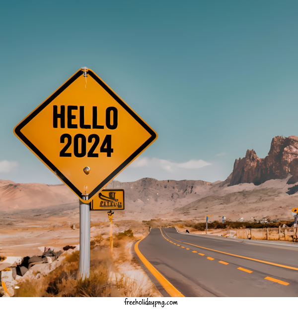 Transparent New Year Happy New Year 2024 hello road for Happy New Year 2024 for New Year