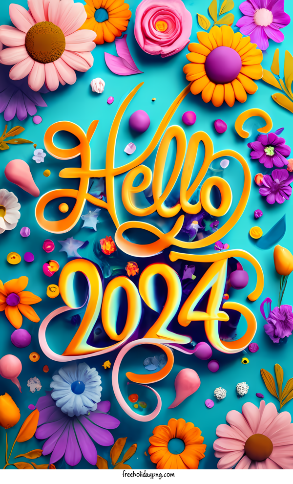 New Year Happy New Year 2024 hello colorful for Happy New Year 2024 for